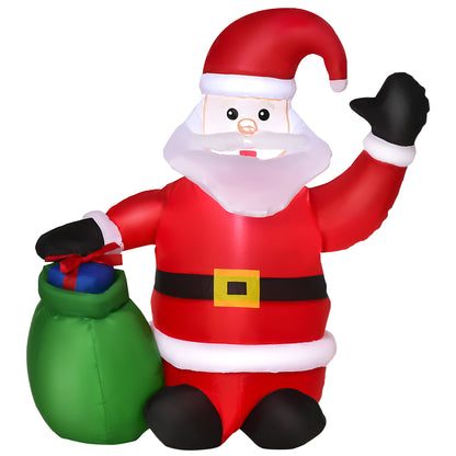 HOMCOM Inflatable Blow up Christmas Santa Claus 4ft LED Yard Holiday Decoration