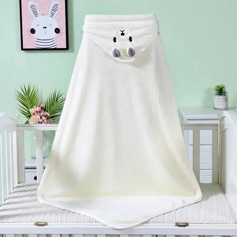 Baby Hooded Bath Towels – Soft Cartoon Animal Newborn Towel Blanket & Toddler Bathrobe – Warm Sleeping Swaddle Wrap