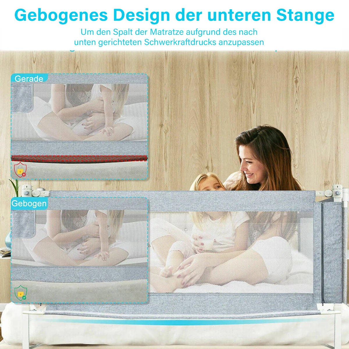 190cm Bed Safety Guard – Toddler Bed Rail – Safety Protection Barrier for Single Bed - 190x70cm / UNITED KINGDOM