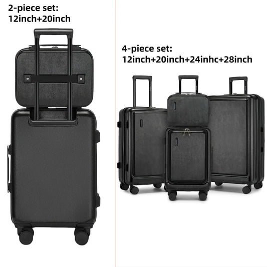 Kono Hardshell Luggage Set | ABS+PC Lightweight, TSA Lock, 4 Spinner Wheels — 2-Piece or 4-Piece, Navy, Grey, Black or Burgundy