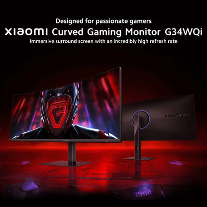 Xiaomi G34WQi 34" Ultrawide Curved Gaming Monitor | 180Hz, 1ms, 3440×1440 WQHD, 1500R, AMD FreeSync Premium — Black, UK Plug