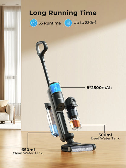 Laresar M3 Cordless Wet Dry Vacuum Cleaner Mop Edge Cleaning 55min Auto Suction Floor Washer Self-Cleaning Smart Home