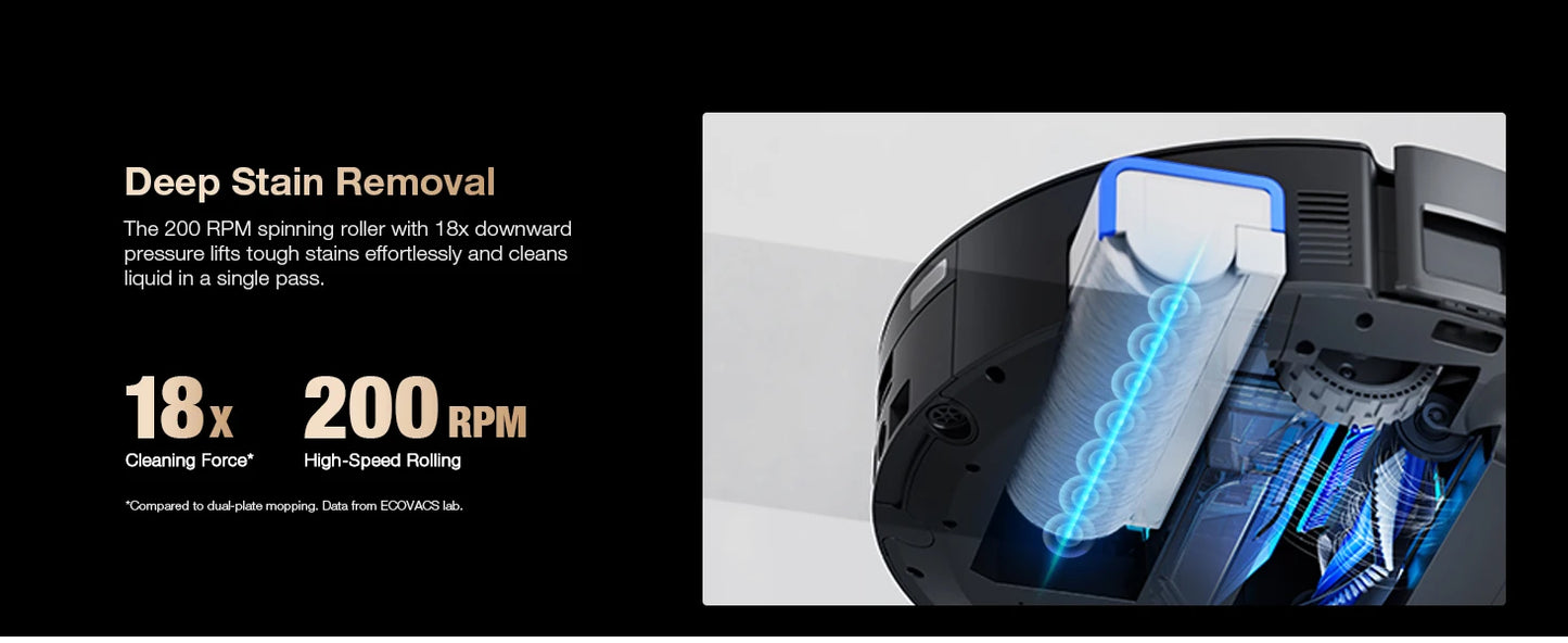 ECOVACS DEEBOT X8 PRO OMNI Robot Vacuum & Mop | 18,000Pa Suction, Self-Washing Mop, AI Navigation, 12-in-1 OMNI Station — Black