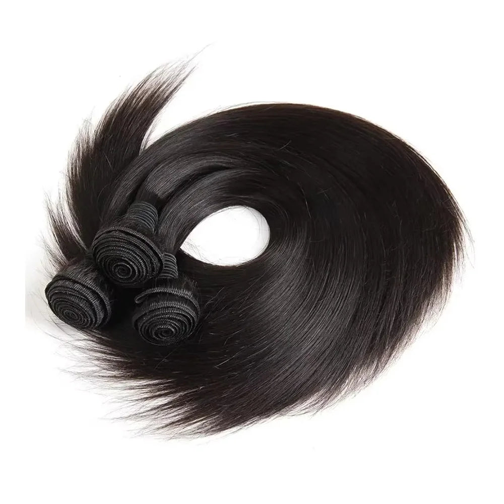 30–40 Inch Bone Straight Brazilian Human Hair Bundles – 100% Human Hair Weft, Natural Colour, 3–4 Bundle Deal | Remy | UK