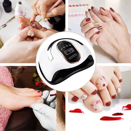 450W Professional LED UV Nail Lamp - Motion Sensor Fast Gel Polish Dryer for UK Salons & Home Use