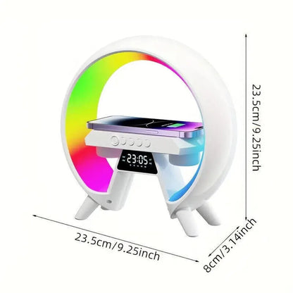ZHUHUAYU Smart G LED Lamp – Bluetooth Speaker Wireless Charger RGB Alarm Clock Night Light – Modern Digital Display