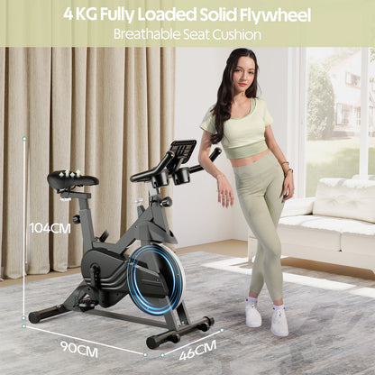 Exercise Bike Home Ergometer Exercise Bike with Adjustable Magnetic Resistance Indoor Bicycle LCD Display 100 kg Load Capacity