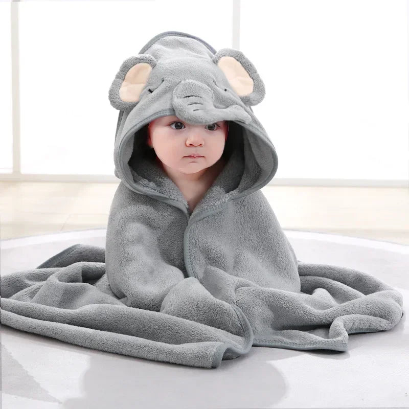 Baby Hooded Bath Towels – Soft Cartoon Animal Newborn Towel Blanket & Toddler Bathrobe – Warm Sleeping Swaddle Wrap