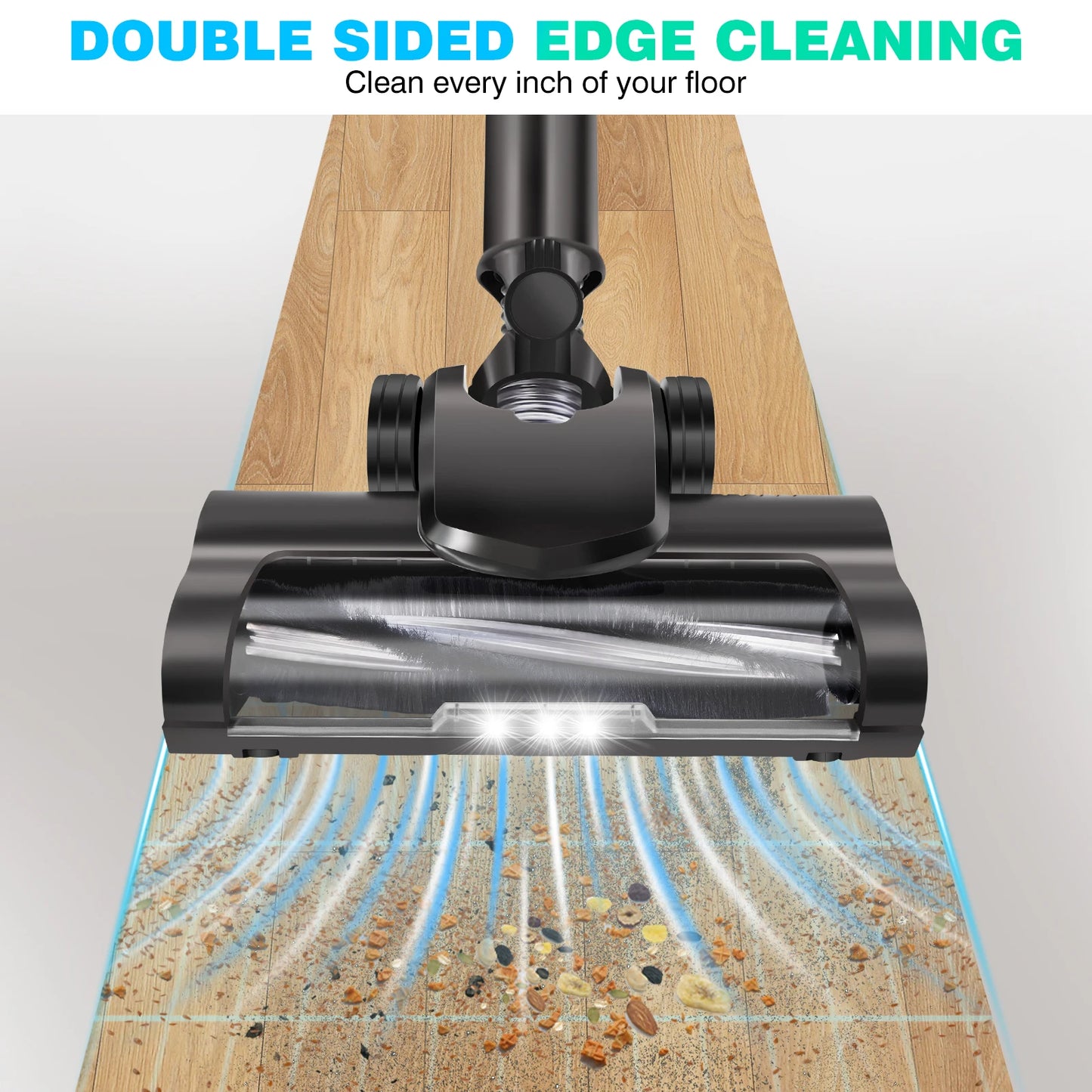 Cordless Vacuum Cleaner,Wall Hanging Stick Vacuum Cleaner 17KPA Pet Hoover Vacuum Cleaner with Tangle-Free Brush,3000mAh Battery
