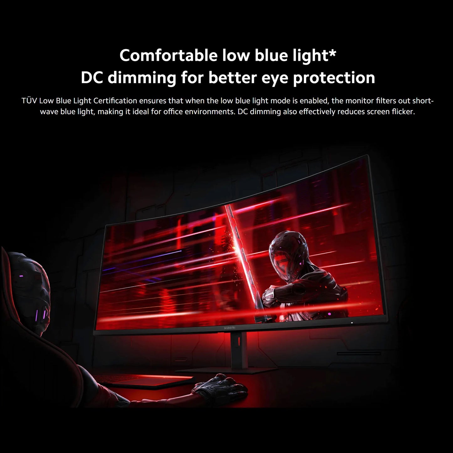 Xiaomi G34WQi 34" Ultrawide Curved Gaming Monitor | 180Hz, 1ms, 3440×1440 WQHD, 1500R, AMD FreeSync Premium — Black, UK Plug