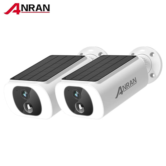 ANRAN 2/3/4PCS Outdoor Wireless WiFi Camera 2.4G | 3MP Battery-Powered Solar Security Camera with Floodlight Colour