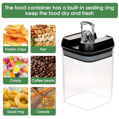 【Lifeideas】7Pcs Airtight Food Storage Containers with Clasp Lids Plastic Clear Jars with Easy Lock Lid Kitchen Pantry Organize