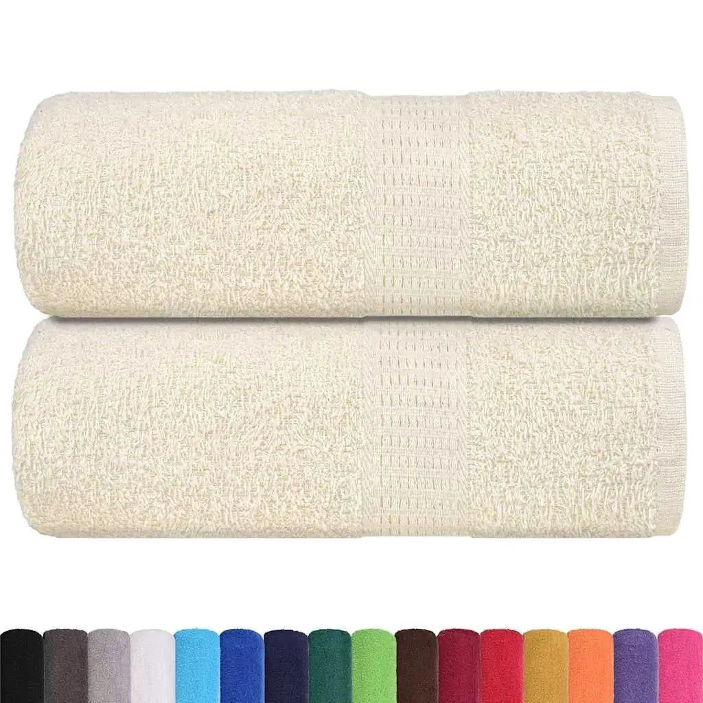 Set of 2 Cream Guest Towels – 30x50 cm 360 GSM – 100% Pure Cotton – Soft & Absorbent - UNITED KINGDOM