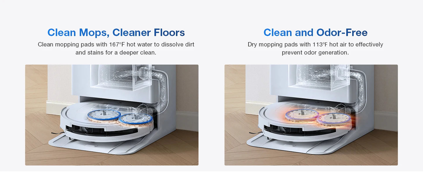 ECOVACS DEEBOT T50 PRO OMNI Robot Vacuum & Mop | 15,000Pa, TruEdge 2.0, ZeroTangle 2.0, OMNI Station — White