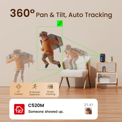 ZOSI C520M 4MP Indoor Smart Security Camera with 2.8’’ HD Screen Two-Way Video Calling 360° Pan Tilt AI Motion