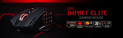 Redragon M913 Gaming 16000 DPI Wired 2.4Ghz Wireless RGB Optical Gamer Mice 16 Programmable Buttons, Black/White Mouse