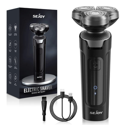 SEJOY 3 In 1 Multifunction Mens Electric Shaver Powerful Beard Nose Hair Trimmer Shaving Machine Electric Razor Waterproof