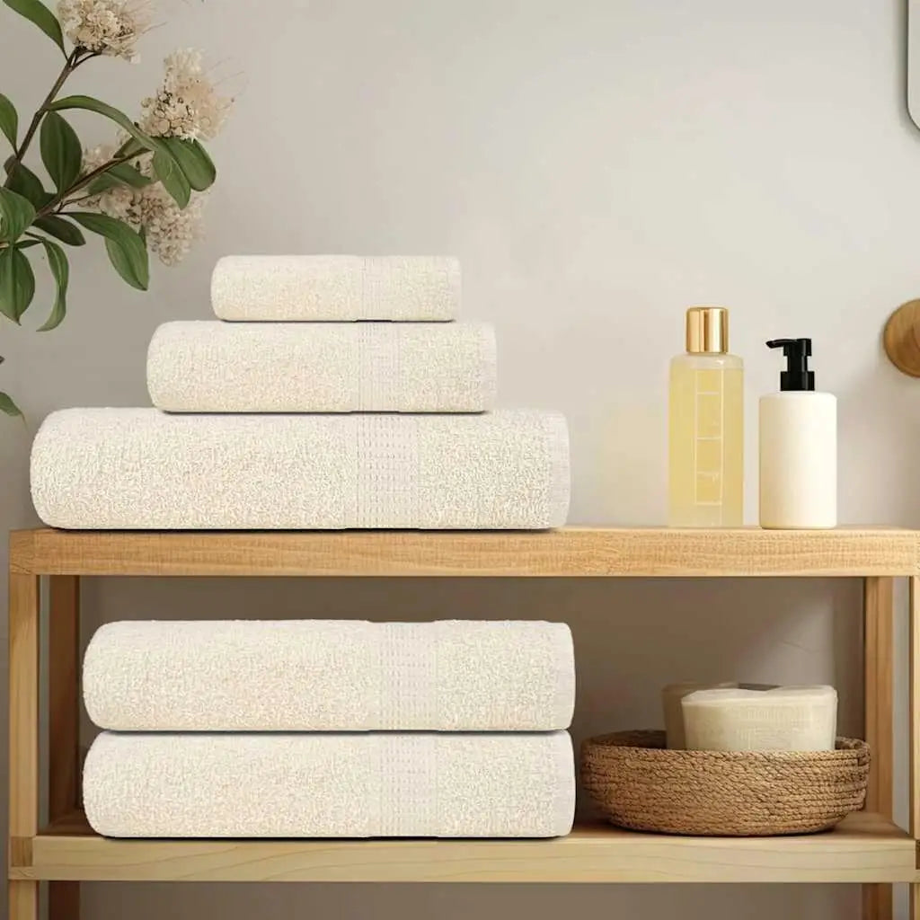 Set of 2 Cream Guest Towels – 30x50 cm 360 GSM – 100% Pure Cotton – Soft & Absorbent - UNITED KINGDOM