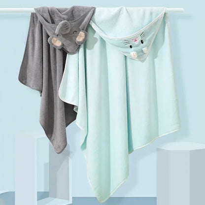 Baby Hooded Bath Towels – Soft Cartoon Animal Newborn Towel Blanket & Toddler Bathrobe – Warm Sleeping Swaddle Wrap
