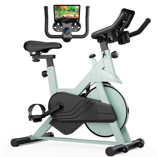 SuperUN Exercise Bike - 32-Level Magnetic Resistance Home Gym Bike with LCD Monitor & App Connectivity - 300lbs Capacity