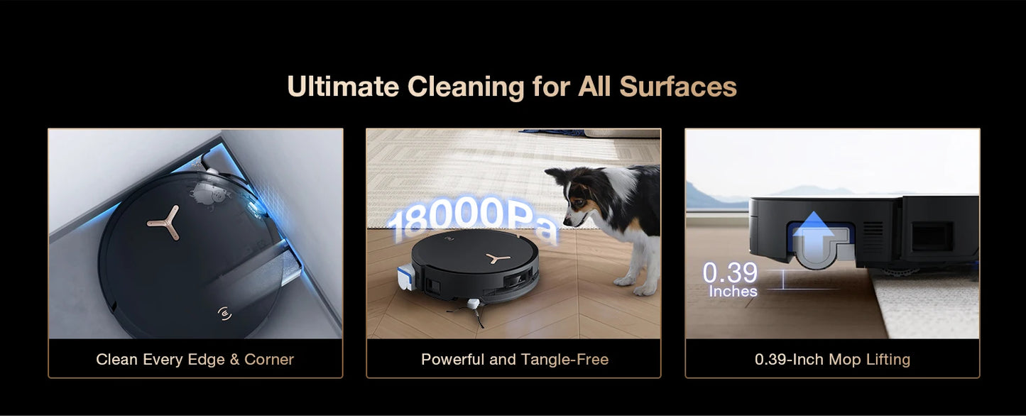 ECOVACS DEEBOT X8 PRO OMNI Robot Vacuum & Mop | 18,000Pa Suction, Self-Washing Mop, AI Navigation, 12-in-1 OMNI Station — Black