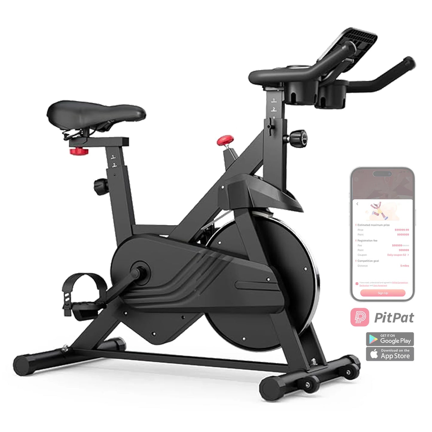 Exercise Bike Home Ergometer Exercise Bike with Adjustable Magnetic Resistance Indoor Bicycle LCD Display 100 kg Load Capacity