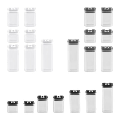 【Lifeideas】7Pcs Airtight Food Storage Containers with Clasp Lids Plastic Clear Jars with Easy Lock Lid Kitchen Pantry Organize