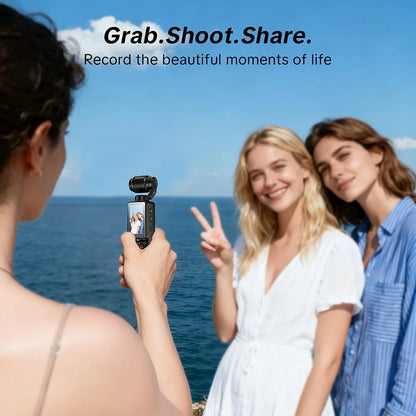 4K Portable Vlog Camera | 180° Rotatable Lens, 1.9" HD Screen, Built-in Fill Light & 2000mAh Battery — Black / White