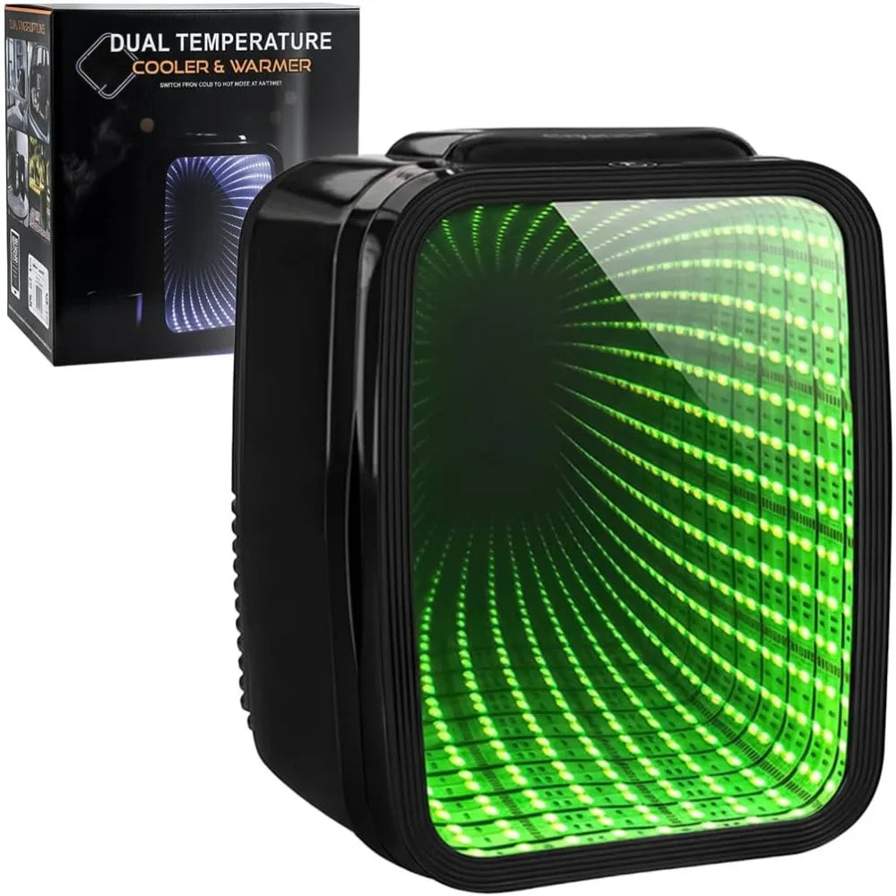 4L Mini Fridge Cooler & Warmer | RGB Lighting, Dual Voltage 12V DC / 240V AC, Skincare, Drinks & Cosmetics — Black