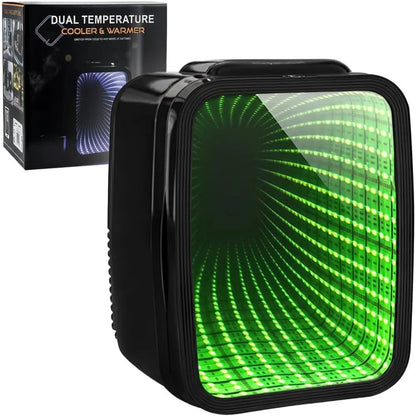 4L Mini Fridge Cooler & Warmer | RGB Lighting, Dual Voltage 12V DC / 240V AC, Skincare, Drinks & Cosmetics — Black
