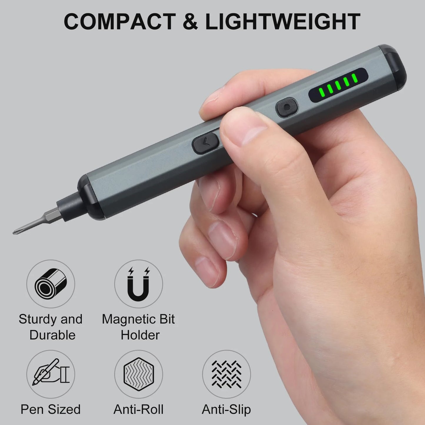 Precision Electric Screwdriver Set 68 in 1 Cordless 64 S2 Precision Drill Bits 5 Torque Settings LED Hand Repair Tool