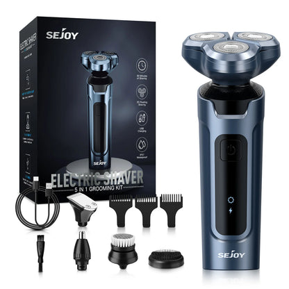 SEJOY 3 In 1 Multifunction Mens Electric Shaver Powerful Beard Nose Hair Trimmer Shaving Machine Electric Razor Waterproof