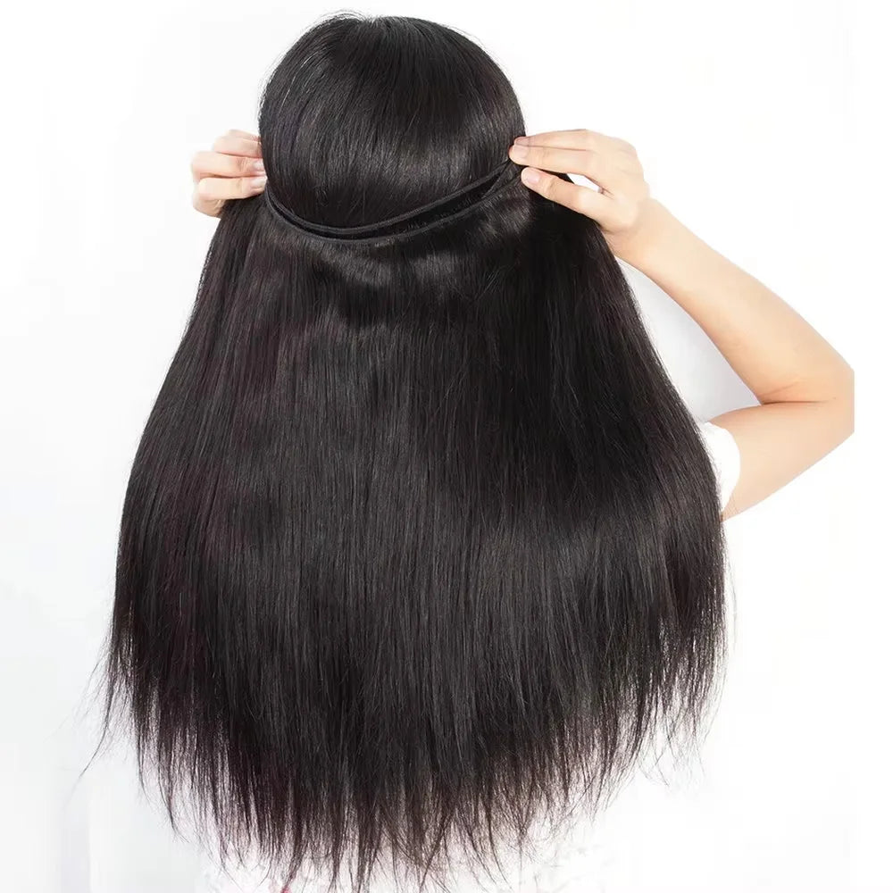 30–40 Inch Bone Straight Brazilian Human Hair Bundles – 100% Human Hair Weft, Natural Colour, 3–4 Bundle Deal | Remy | UK