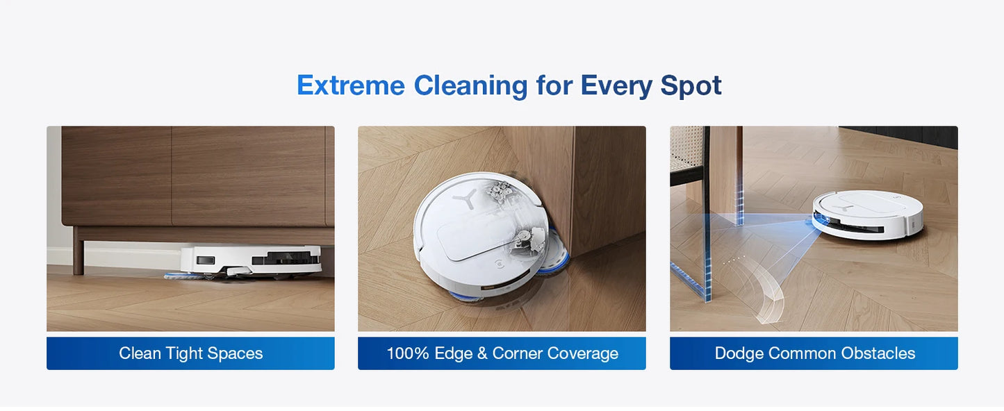 ECOVACS DEEBOT T50 PRO OMNI Robot Vacuum & Mop | 15,000Pa, TruEdge 2.0, ZeroTangle 2.0, OMNI Station — White