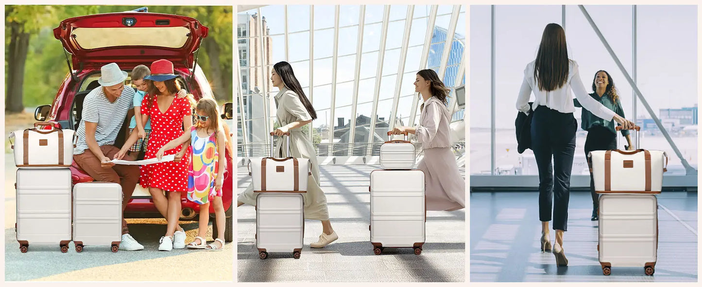 KONO Fashion Luggage Set – Lightweight ABS Hard Shell Suitcases with TSA Lock & 4 Spinner Wheels | 2/3/4/6 Piece Set | UK