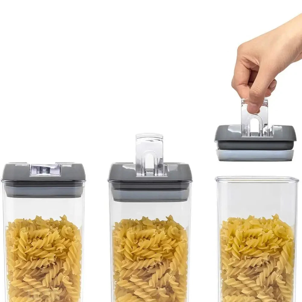 【Lifeideas】7Pcs Airtight Food Storage Containers with Clasp Lids Plastic Clear Jars with Easy Lock Lid Kitchen Pantry Organize