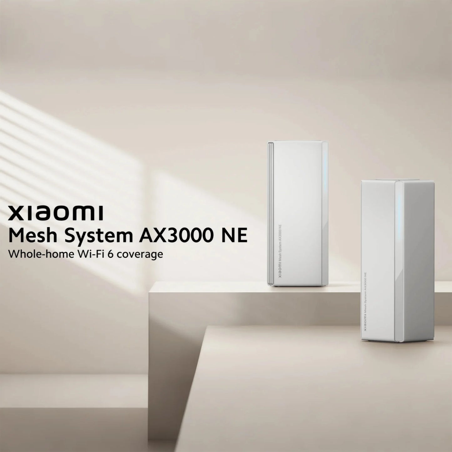 Xiaomi AX3000 NE WiFi 6 Mesh Router System | Dual-Band 3000Mbps, NFC, IPTV, App Control — White