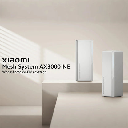 Xiaomi AX3000 NE WiFi 6 Mesh Router System | Dual-Band 3000Mbps, NFC, IPTV, App Control — White