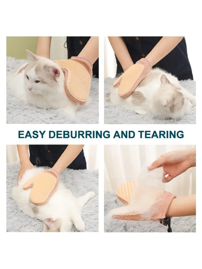 Cat Hair Glove & Fur Remover Glove – Pet Grooming Glove Brush for Shedding, Dog & Cat Hair Remover Mitt for Grooming and Cleaning