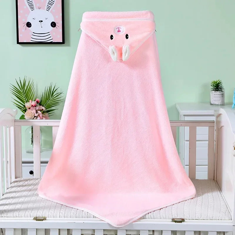 Baby Hooded Bath Towels – Soft Cartoon Animal Newborn Towel Blanket & Toddler Bathrobe – Warm Sleeping Swaddle Wrap