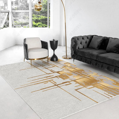 Nordic Geometric Abstract Area Rug – Modern Washable Living Room & Bedroom Carpet / Entrance Mat