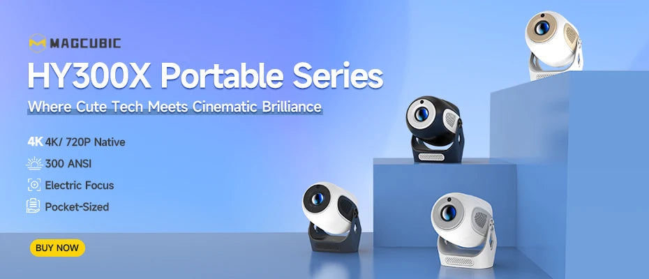 Magcubic Projector HY300 Pro 4K Android 11 Dual Wifi6 260ANSI Allwinner H713 BT5.0 1080P 1280*720P Home Cinema Outdoor
