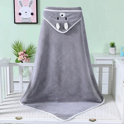 Baby Hooded Bath Towels – Soft Cartoon Animal Newborn Towel Blanket & Toddler Bathrobe – Warm Sleeping Swaddle Wrap