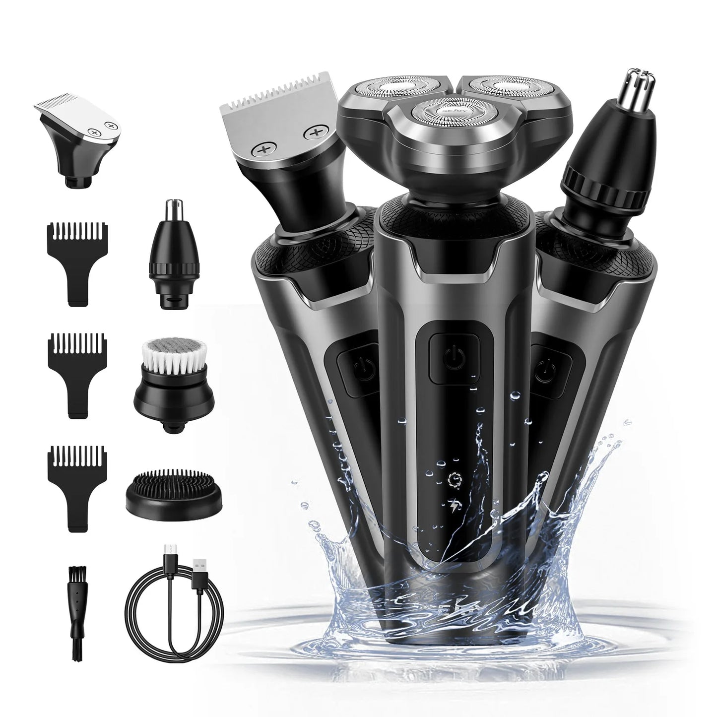 SEJOY 3 In 1 Multifunction Mens Electric Shaver Powerful Beard Nose Hair Trimmer Shaving Machine Electric Razor Waterproof