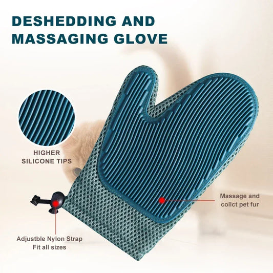 Cat Hair Glove & Fur Remover Glove – Pet Grooming Glove Brush for Shedding, Dog & Cat Hair Remover Mitt for Grooming and Cleaning
