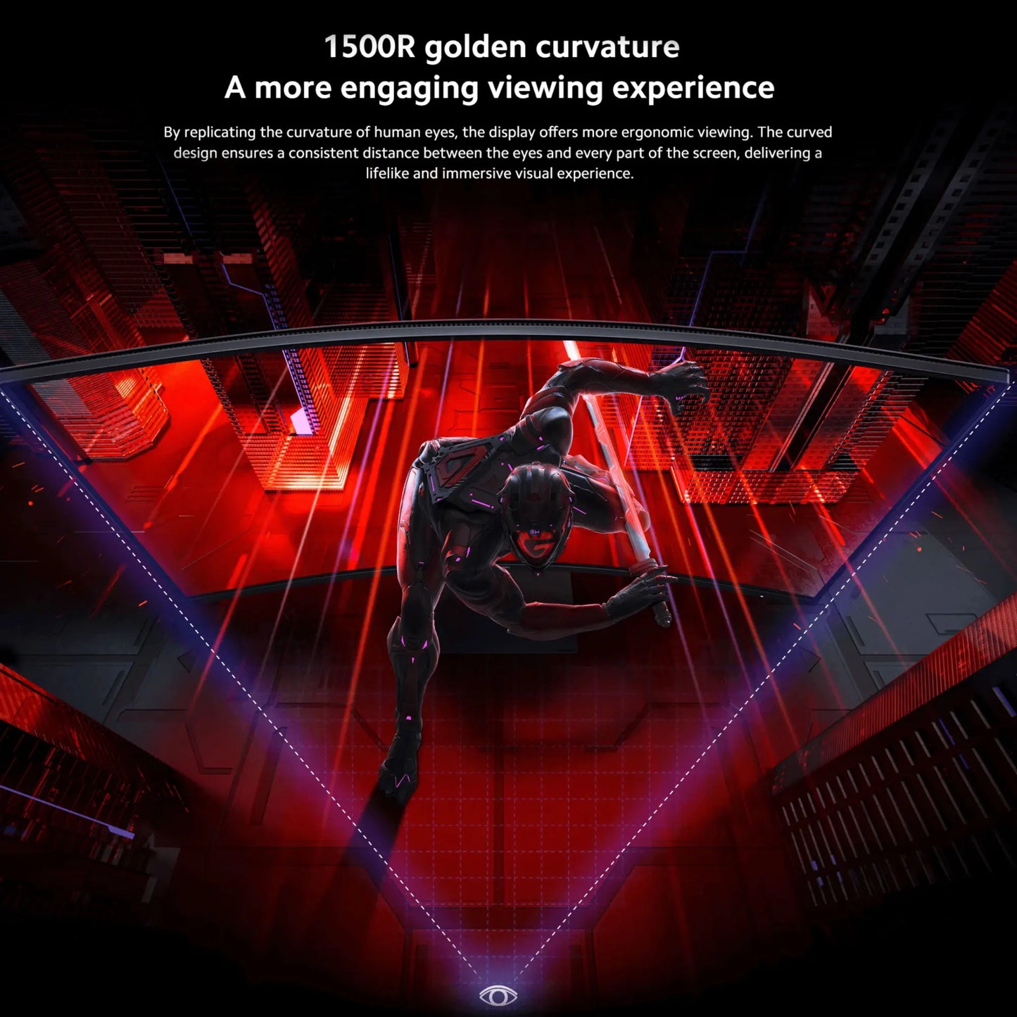 Xiaomi G34WQi 34" Ultrawide Curved Gaming Monitor | 180Hz, 1ms, 3440×1440 WQHD, 1500R, AMD FreeSync Premium — Black, UK Plug