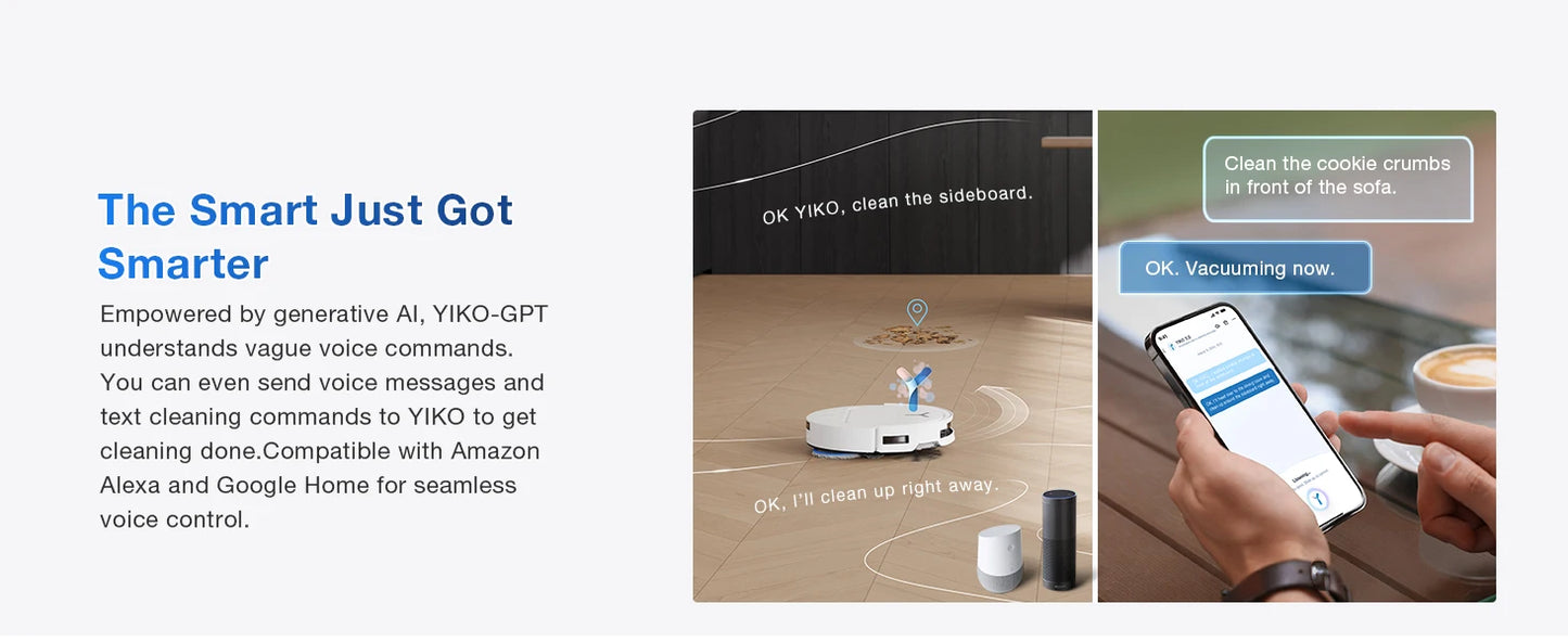 ECOVACS DEEBOT T50 PRO OMNI Robot Vacuum & Mop | 15,000Pa, TruEdge 2.0, ZeroTangle 2.0, OMNI Station — White