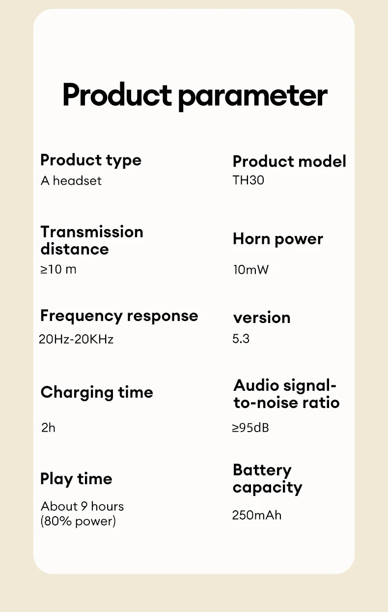 Lenovo TH30 Wireless Headphones Bluetooth 5.3 Earphones Foldable Gaming Headset Sport Headphone with Mic Music Earbuds