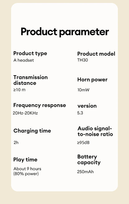 Lenovo TH30 Wireless Headphones Bluetooth 5.3 Earphones Foldable Gaming Headset Sport Headphone with Mic Music Earbuds