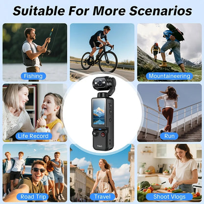 4K Portable Vlog Camera | 180° Rotatable Lens, 1.9" HD Screen, Built-in Fill Light & 2000mAh Battery — Black / White